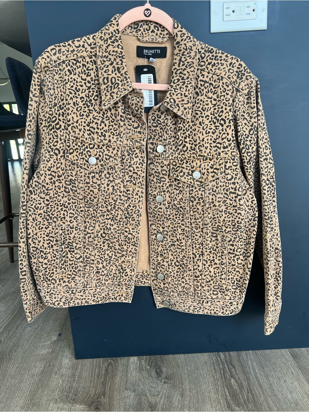 Brunette the Label -Lindsay Leopard Denim Jacket (NWT) M/L *see photos for info - Picture 2 of 16